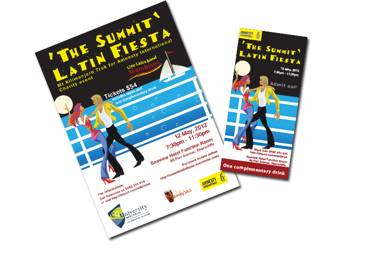 Amnesty International charity fundraiser—Latin Fiesta poster design